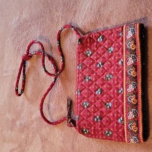 Vera Bradley, Red,zipper shoulder purse